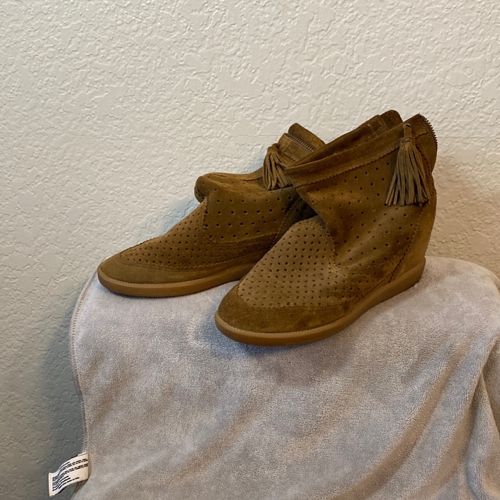 Isabel Marant Basley Suede Wedge Heel Bootie